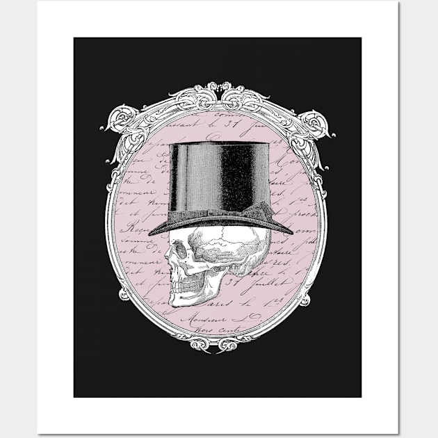 Stylish Vintage Skull in Top Hat Wall Art by Blue Planet Boutique